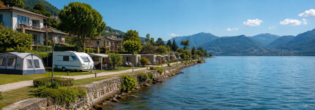 Zu sehen ist das Beitragsbild 1 zum Beitrag mit dem Thema: Lakeview Cannobio – Camping, Mobilehomes und Ferienwohnungen direkt am Lago Maggiore